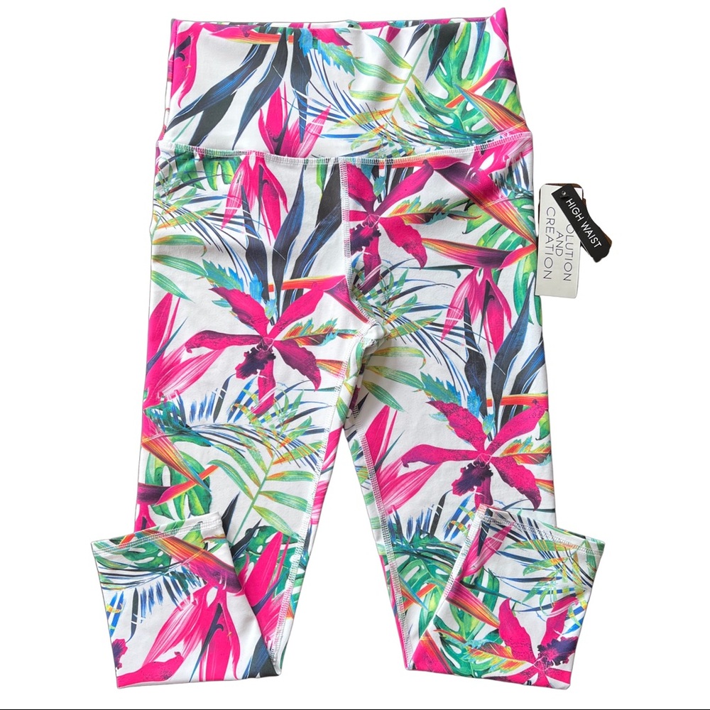3/$25 Evolution & Creation Tropical Colorful Athletic Leggings